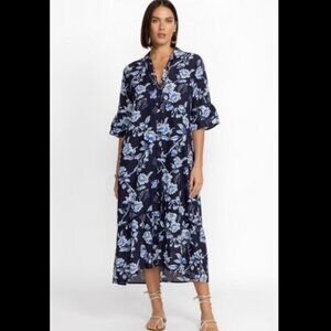 NWT Johnny Was Magnolia High Low Ruffle Sleeve Dress Size Small